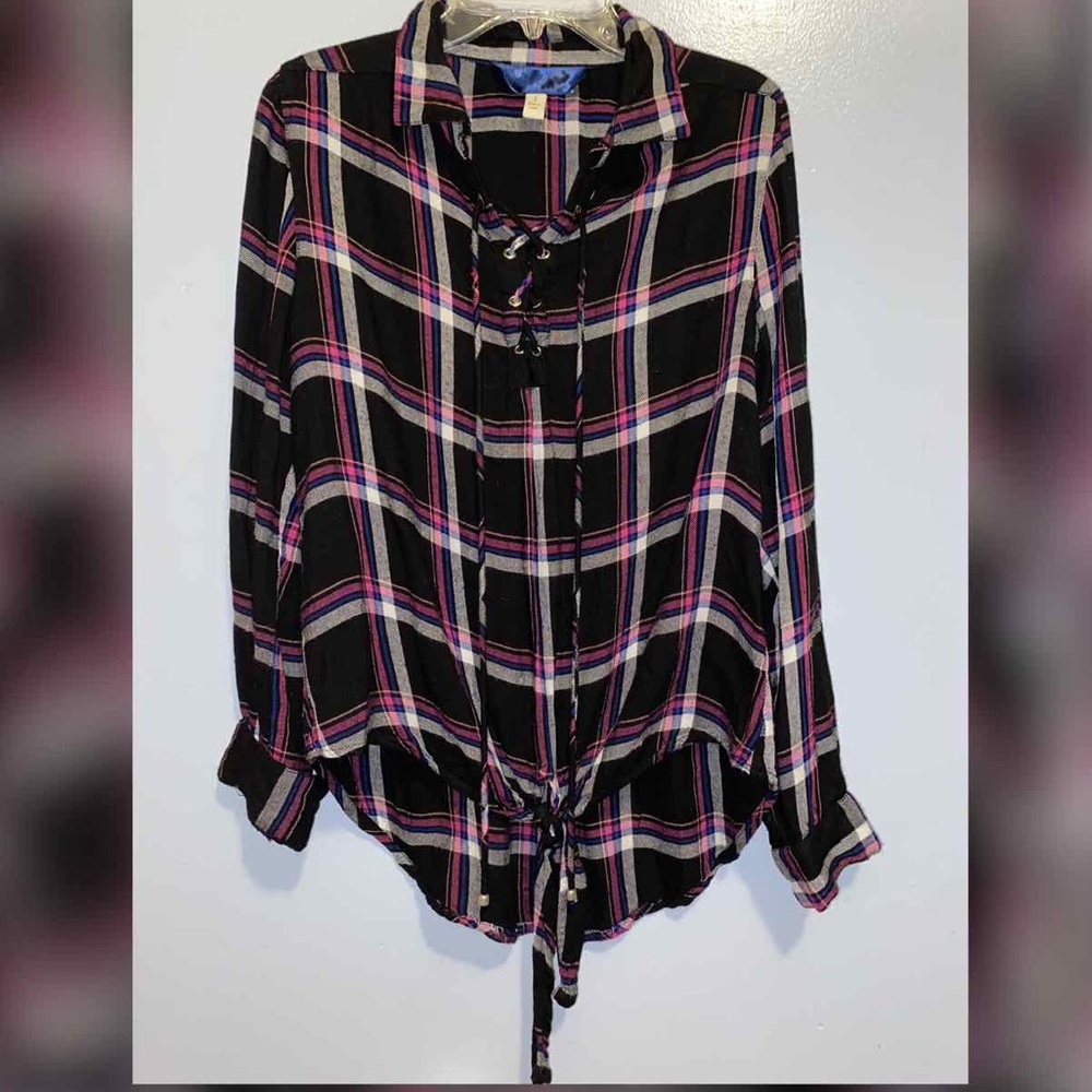 Blue Rain long sleeve flannel blouse
